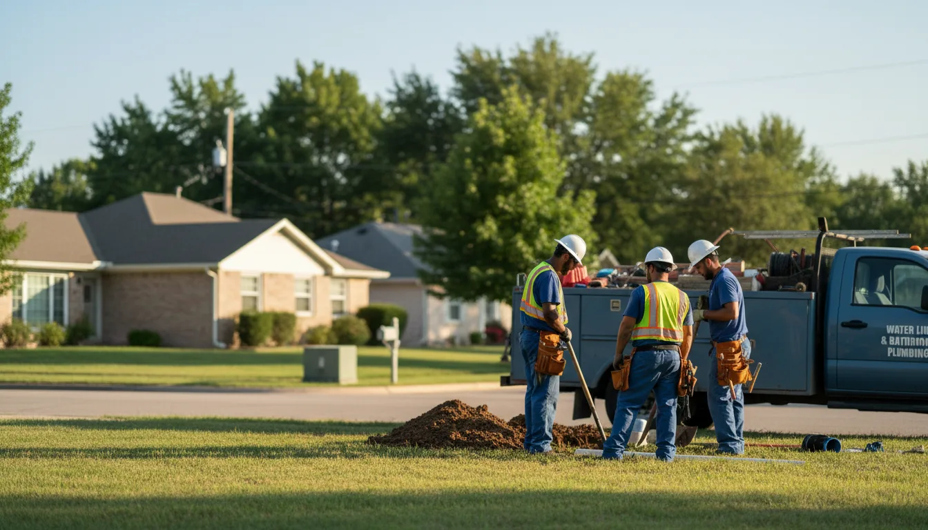 Residential water line and bathroom plumbing service in Kerens, WV